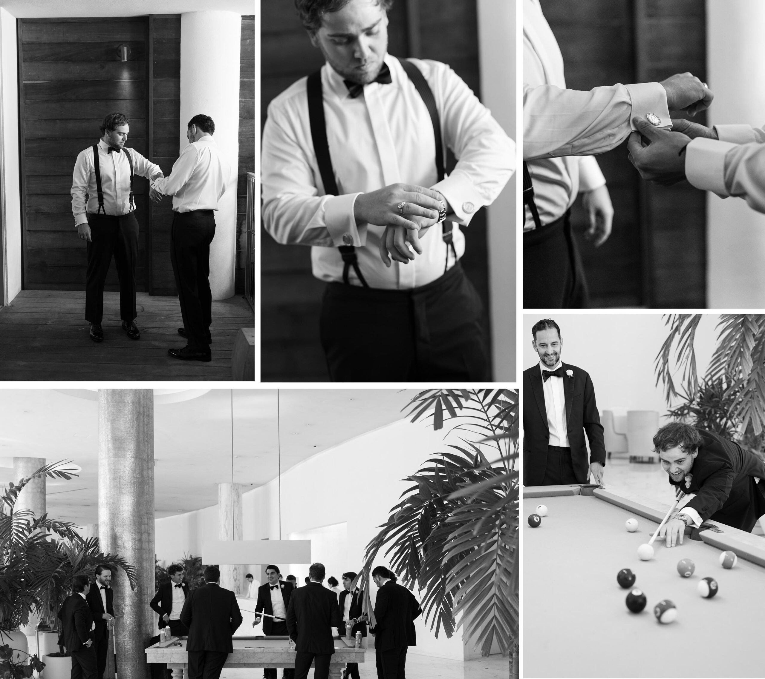 Zack and his groomsmen enjoying some downtime in the Miami Beach Edition Lobby (Images ref: Abby Hart Photo)