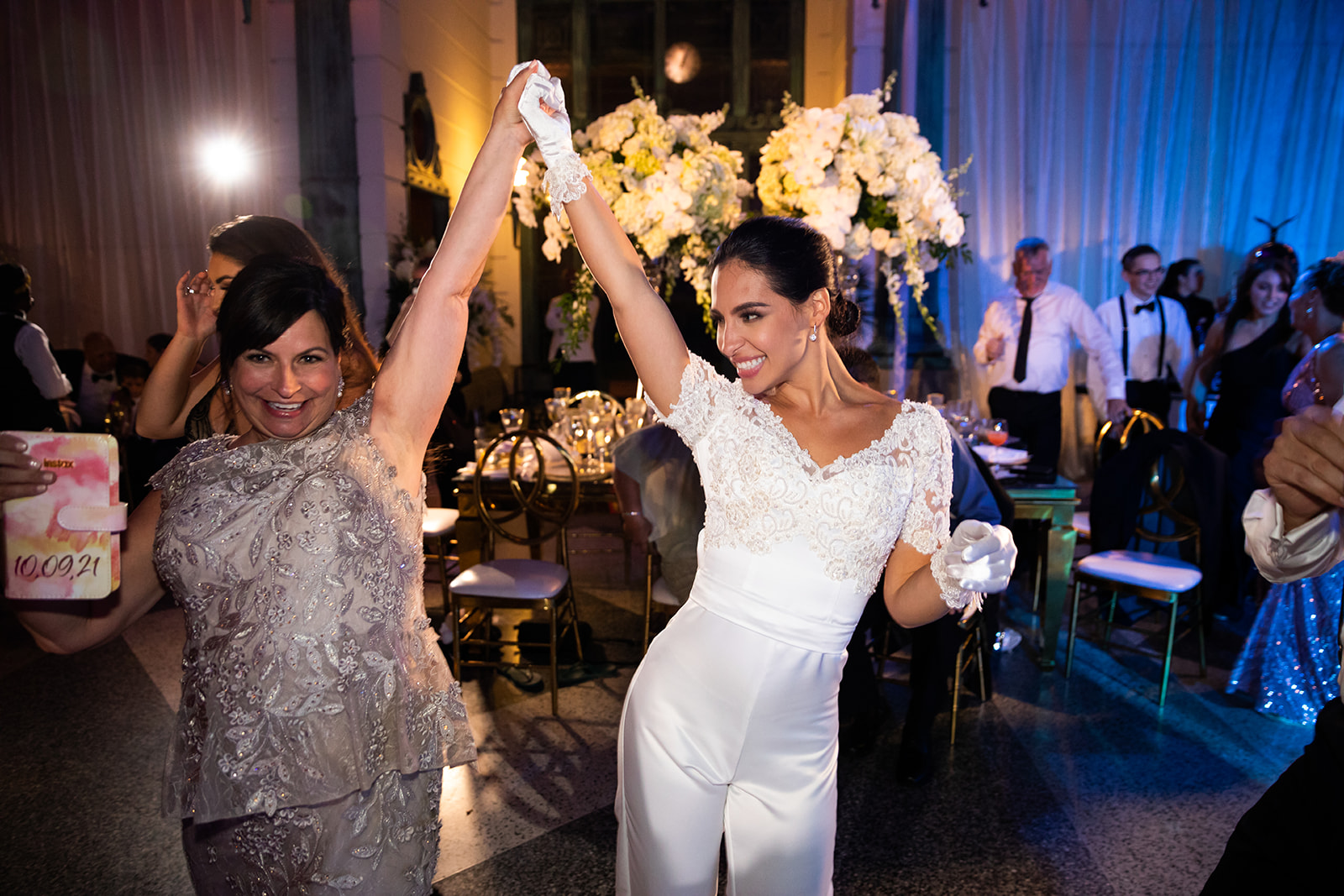 unique wedding: Alexa's Sentimental Jumpsuit made from her mother's wedding dress